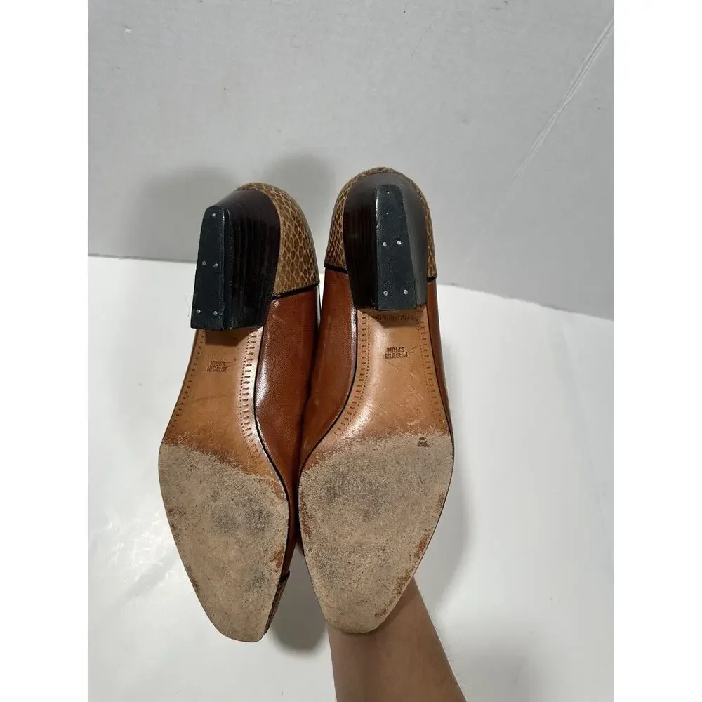 Martinez Valero Shoe Women‎ Pumps Brown Suede Leather Heels 8 Spain Vintage 80’s